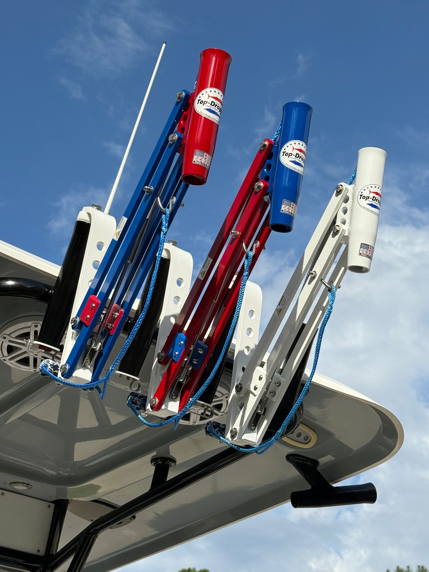 Top-Dropper Rod Holder Center Rigger - Red rod holder