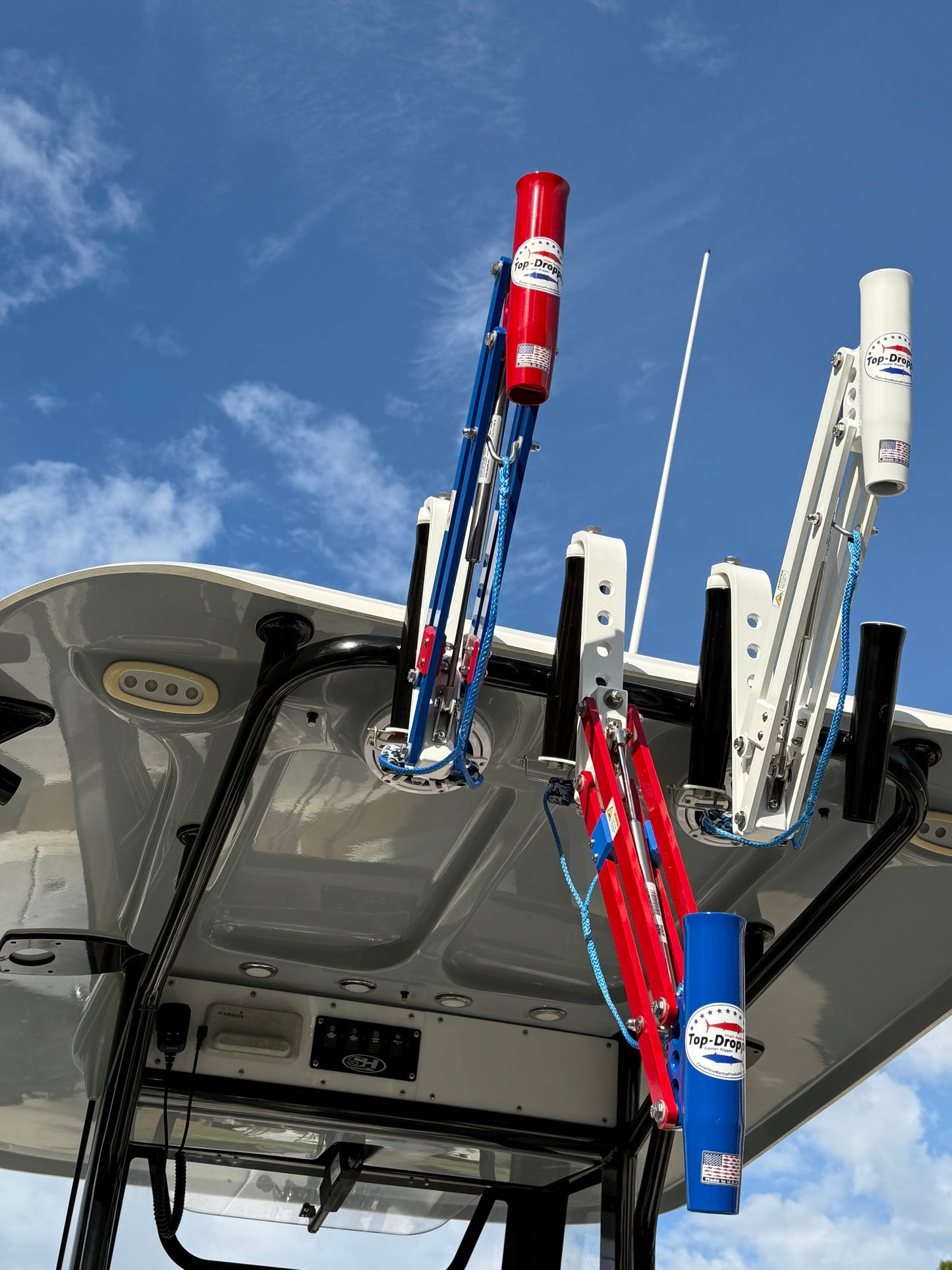 Top-Dropper Rod Holder Center Rigger - Red rod holder