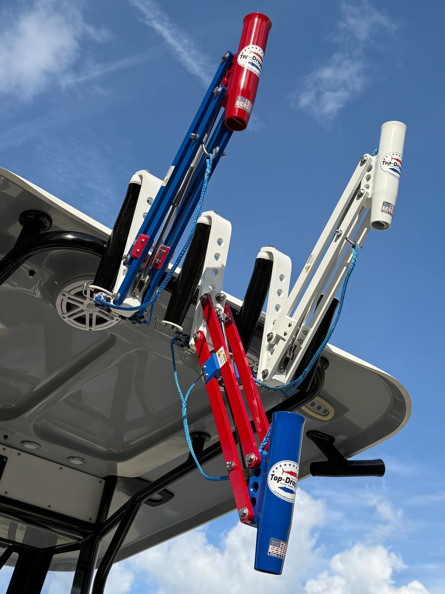 Top-Dropper Rod Holder Center Rigger - Red rod holder